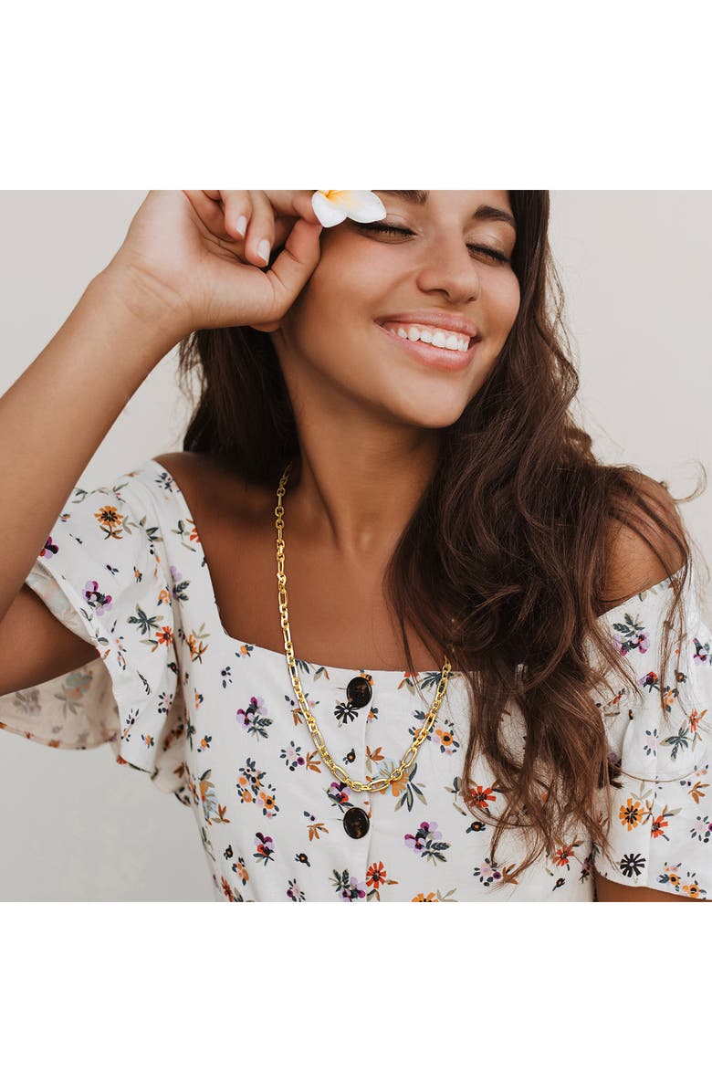 DELMAR Men's Figaro Link Chain Necklace, Alternate, color, Yellow