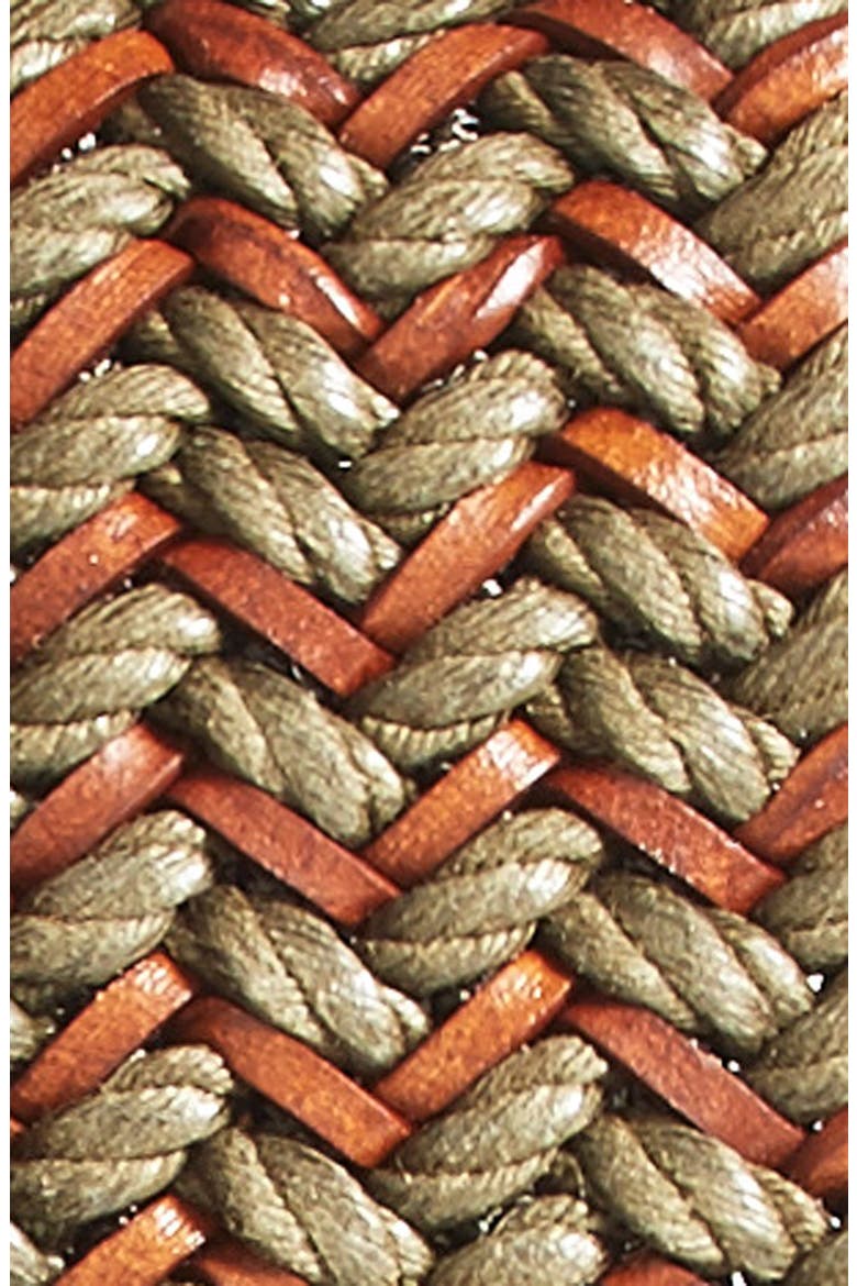 Woven & Leather Belt, Alternate, color, OLIVE/ COGNAC