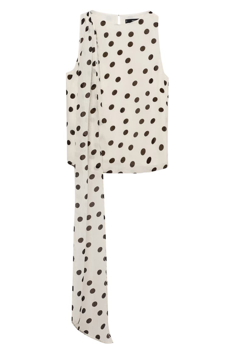 Adela Sleeveless Top with Attached Scarf, Alternate, color, OFF WHITE