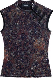 Desigual Sleeveless Mock Neck Top