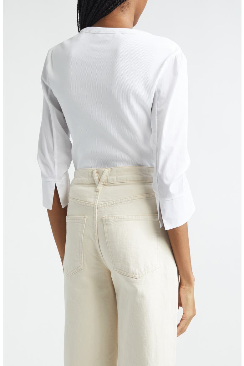 Junia Mixed Media Top, Alternate, color, WHITE