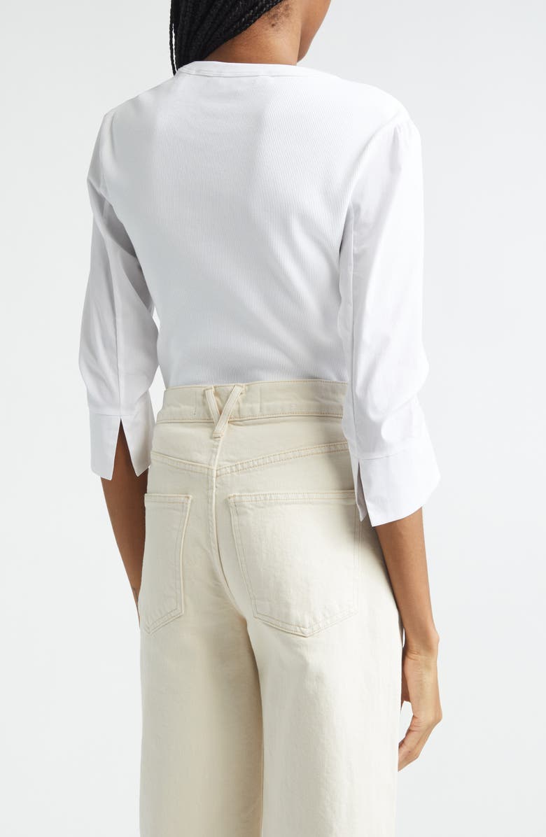 Veronica Beard Junia Mixed Media Top, Alternate, color, White