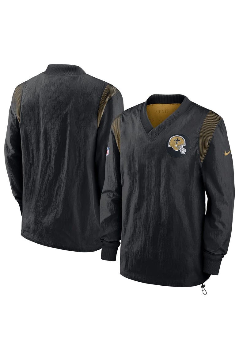Men's Nike Black New Orleans Saints Sideline Team ID Reversible Pullover Windshirt, Main, color, Black