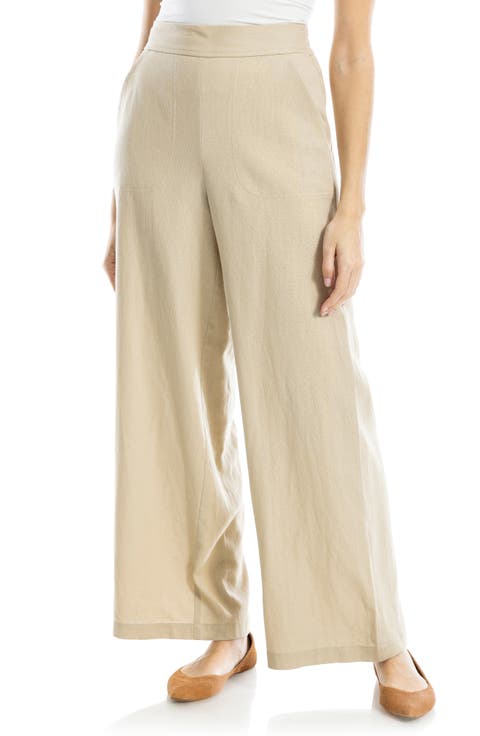 Stripe High Waist Linen & Cotton Pants
