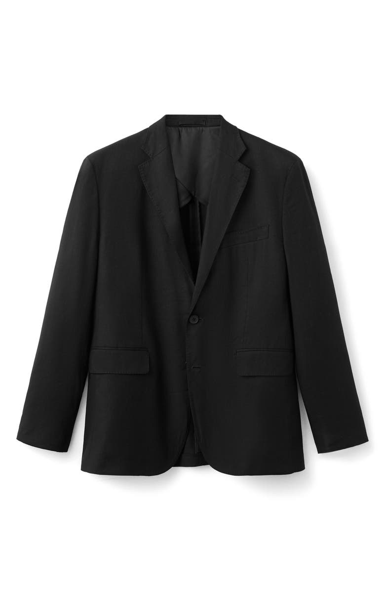 MANGO Slim Fit Linen Blend Sport Coat, Alternate, color, Black