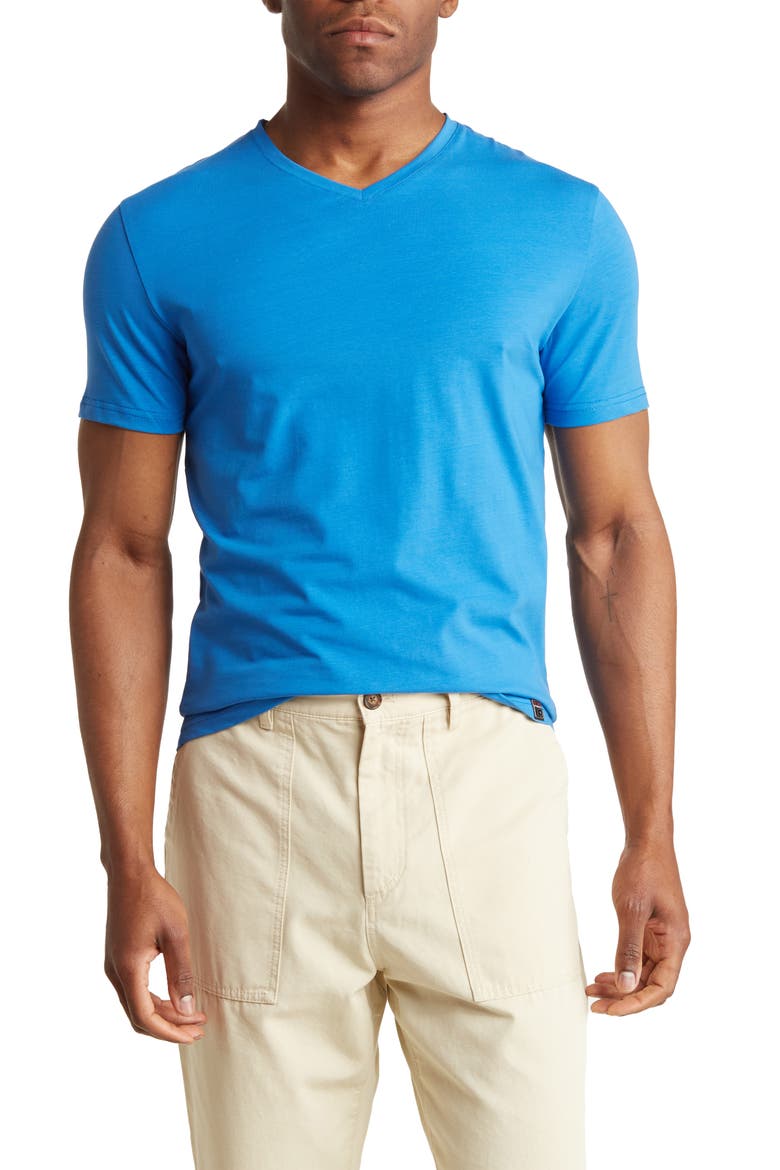 Solid V-Neck T-Shirt, Main, color, ROYAL