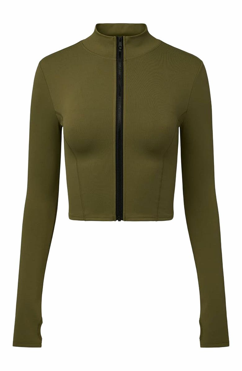 WeWoreWhat Cropped Active Zip-up Jacket, Main, color, 