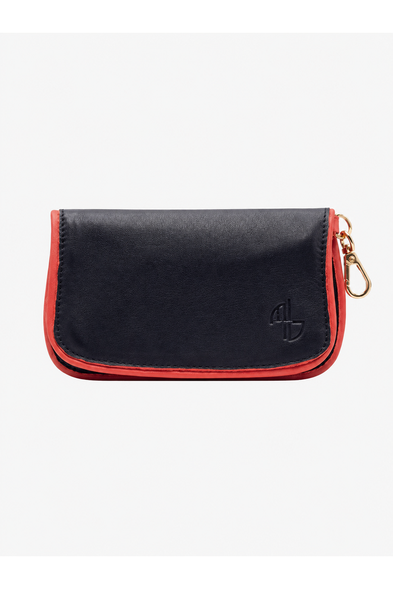 Luni Leather Eyewear Case Bag Charm, Main, color, Black
