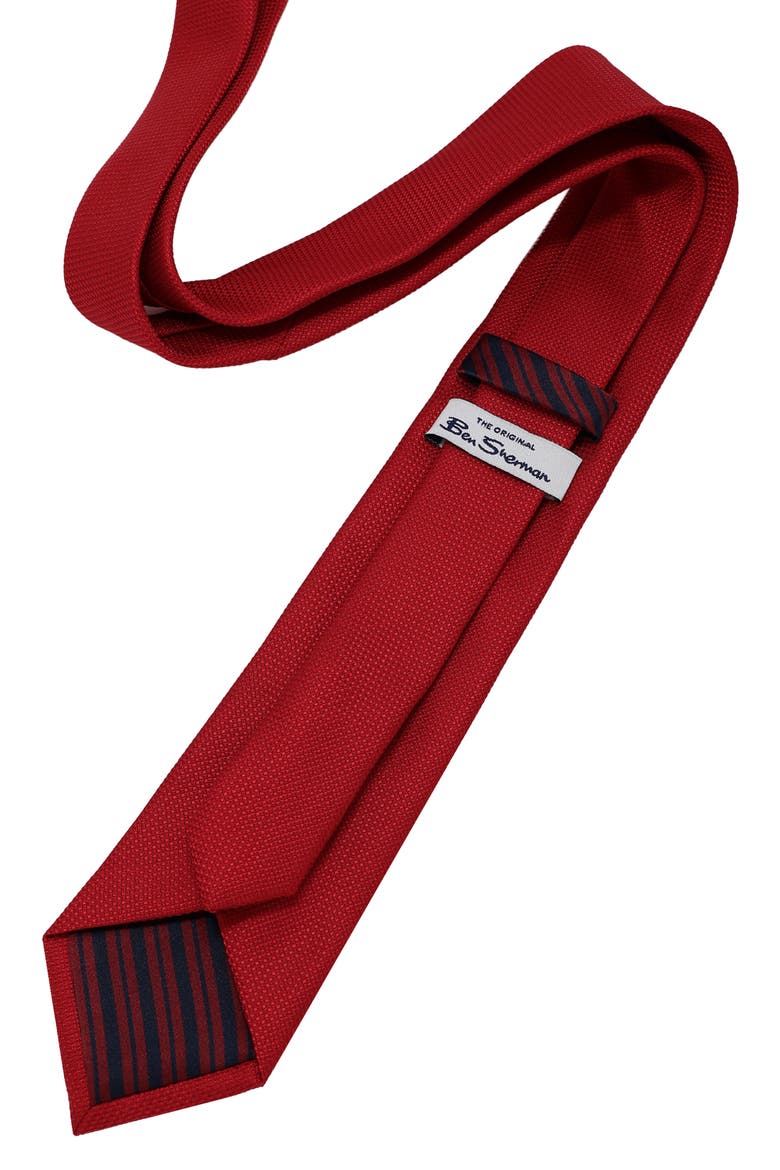 Solid Textured Tie, Alternate, color, RED