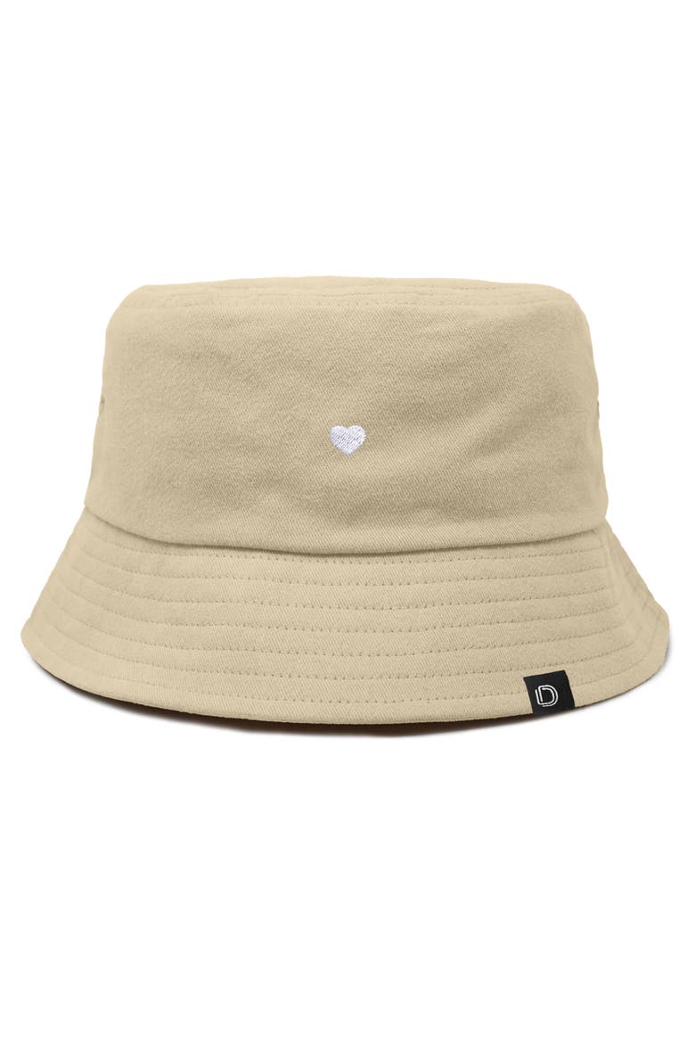 Lil Heart Bucket Hat, Main, color, Sesame Beige