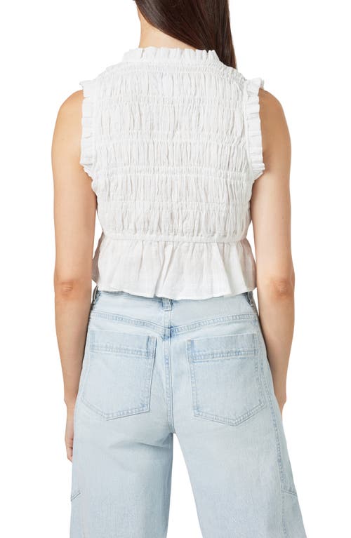Shop Habitual Cotton Shirred Tie Front Top In White