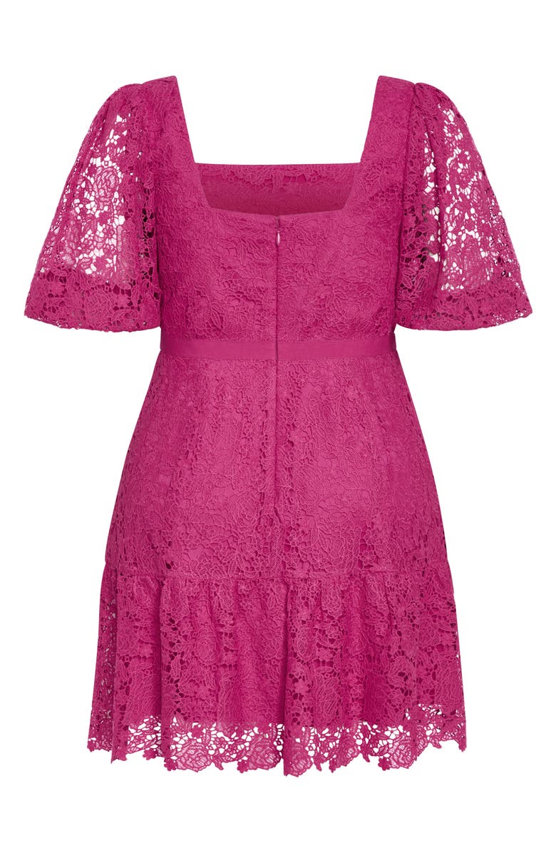 City Chic Priscilla Lace Minidress, Alternate, color, Lilac Rose