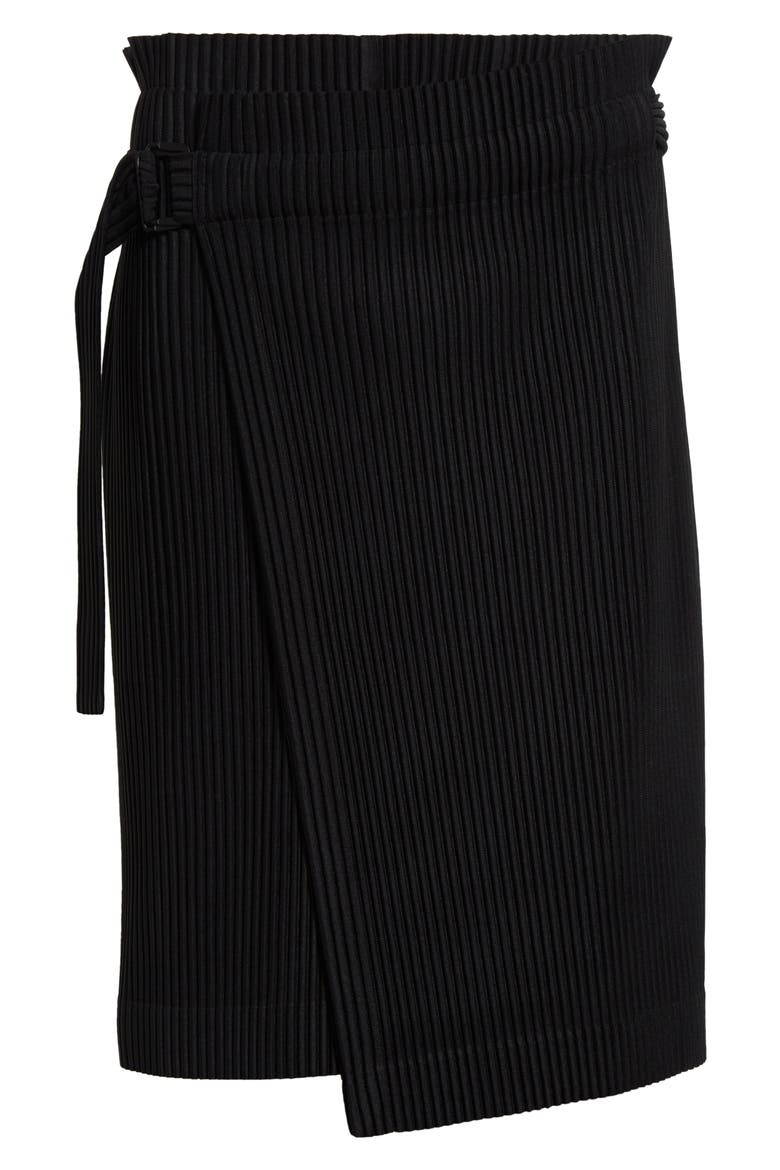 Pleats 2 Wrap Skirt, Alternate, color, BLACK