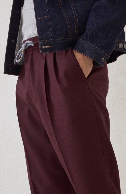 Brunello Cucinelli Trousers With Double Pleats And Drawstring In Brown