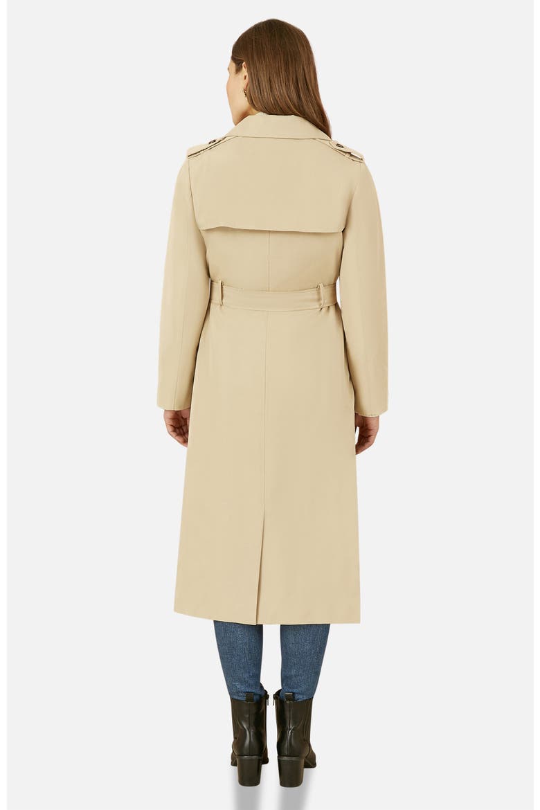 Collared Neck Belted Trench Coat, Alternate, color, Brown