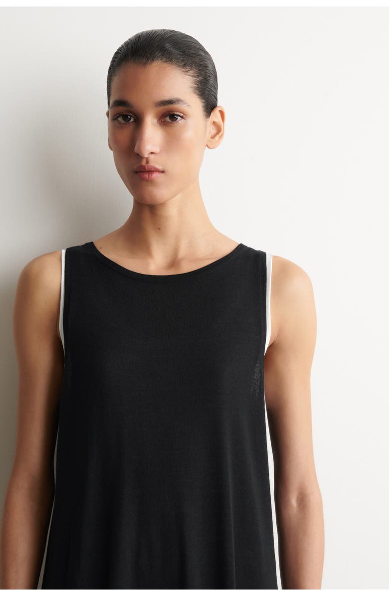 COS Rounded Merino Wool Maxi Dress, Alternate, color, Black