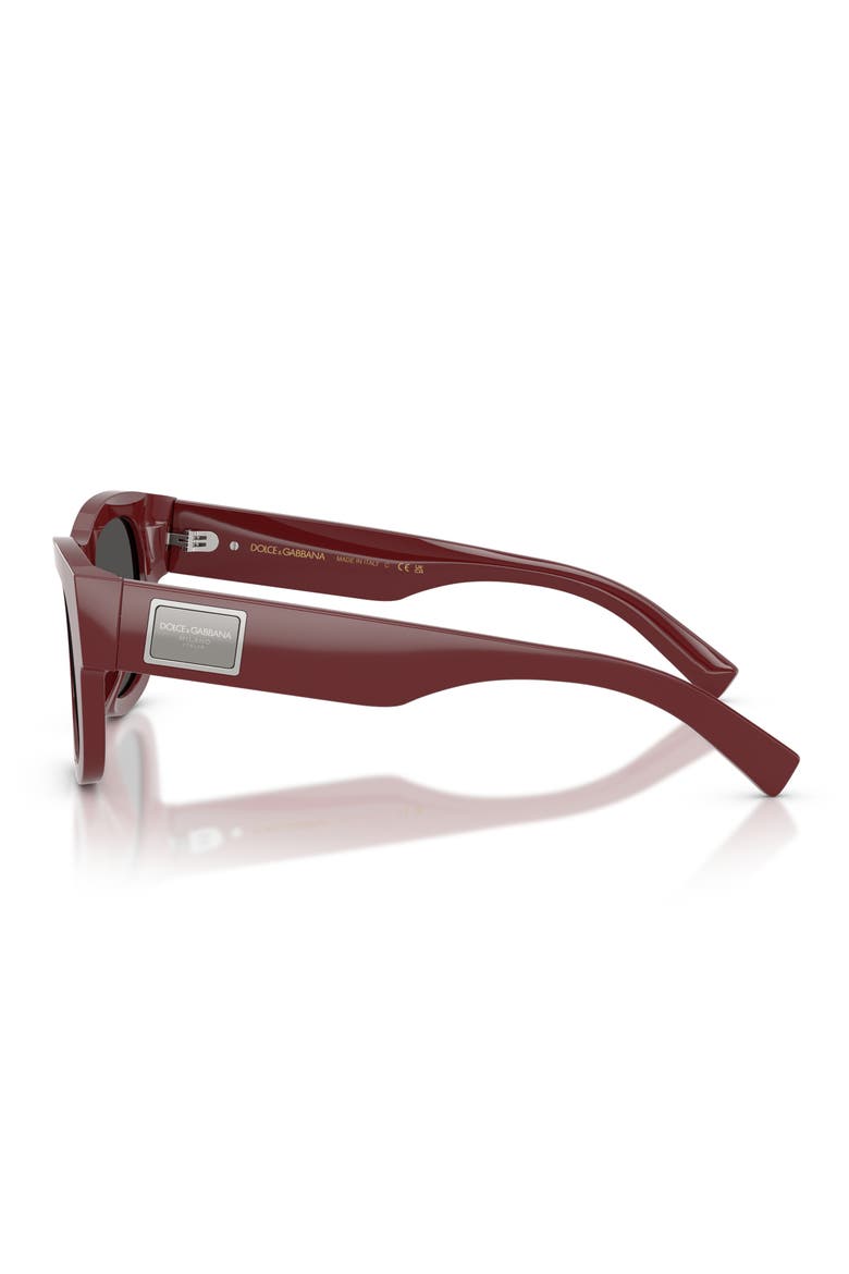 50mm Square Sunglasses, Alternate, color, BORDEAUX / DARK GREY