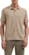 Bugatchi Short Sleeve Full Button Sweater
