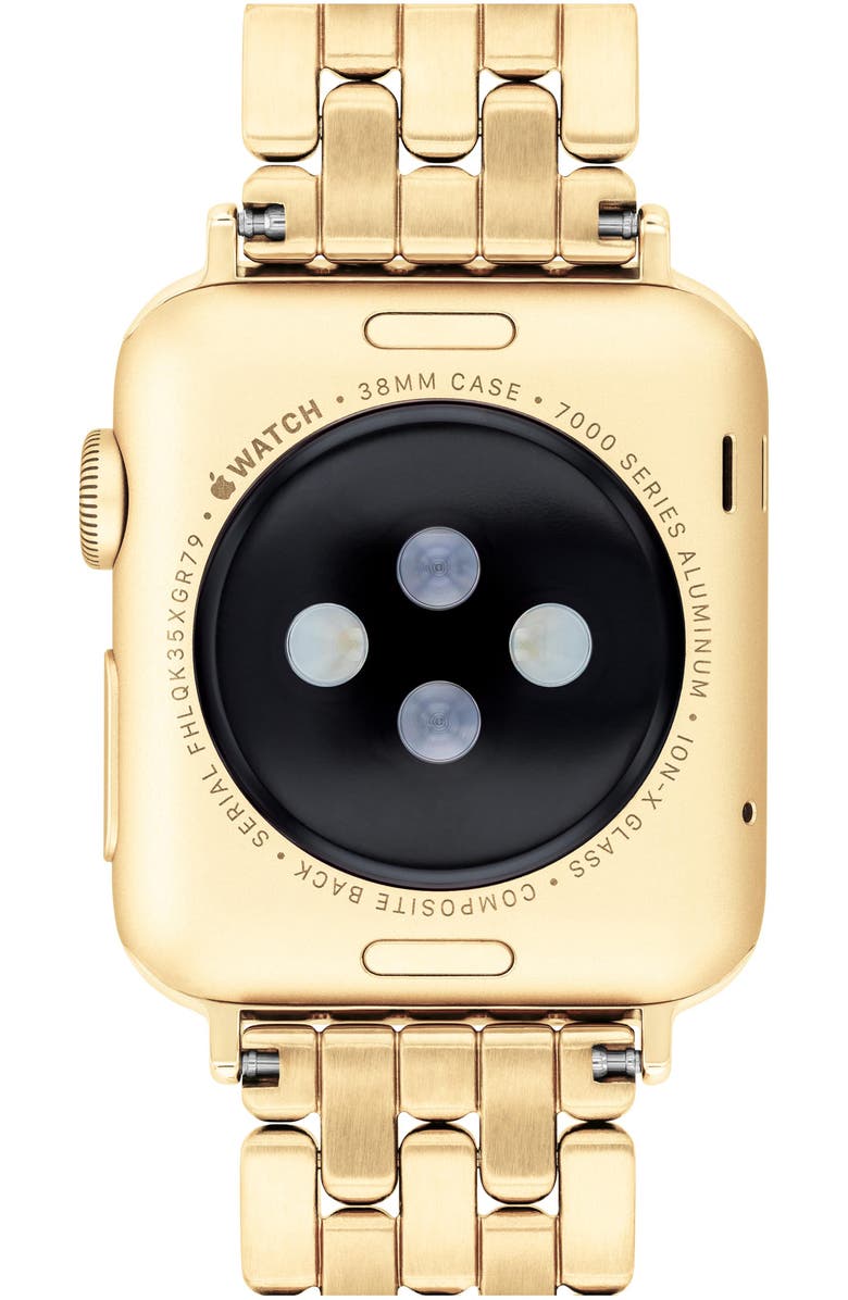 COACH Pavé Crystal Apple Watch<sup>®</sup> Bracelet Watchband, Alternate, color, Metallic Gold