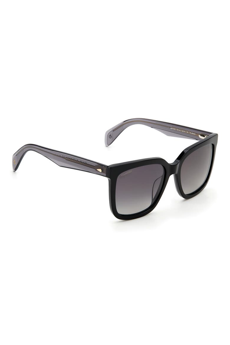56mm Square Sunglasses, Alternate, color, BLACK2