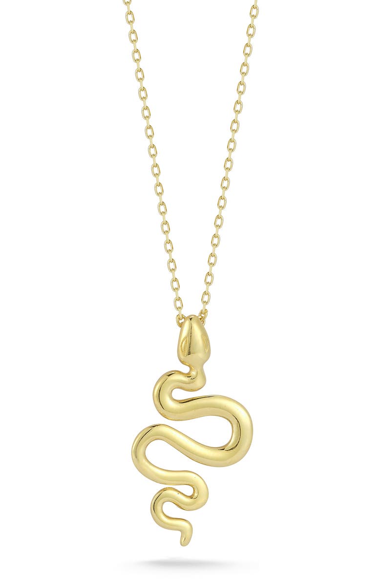 Ember Fine Jewelry Snake Pendant Necklace, Main, color, Gold