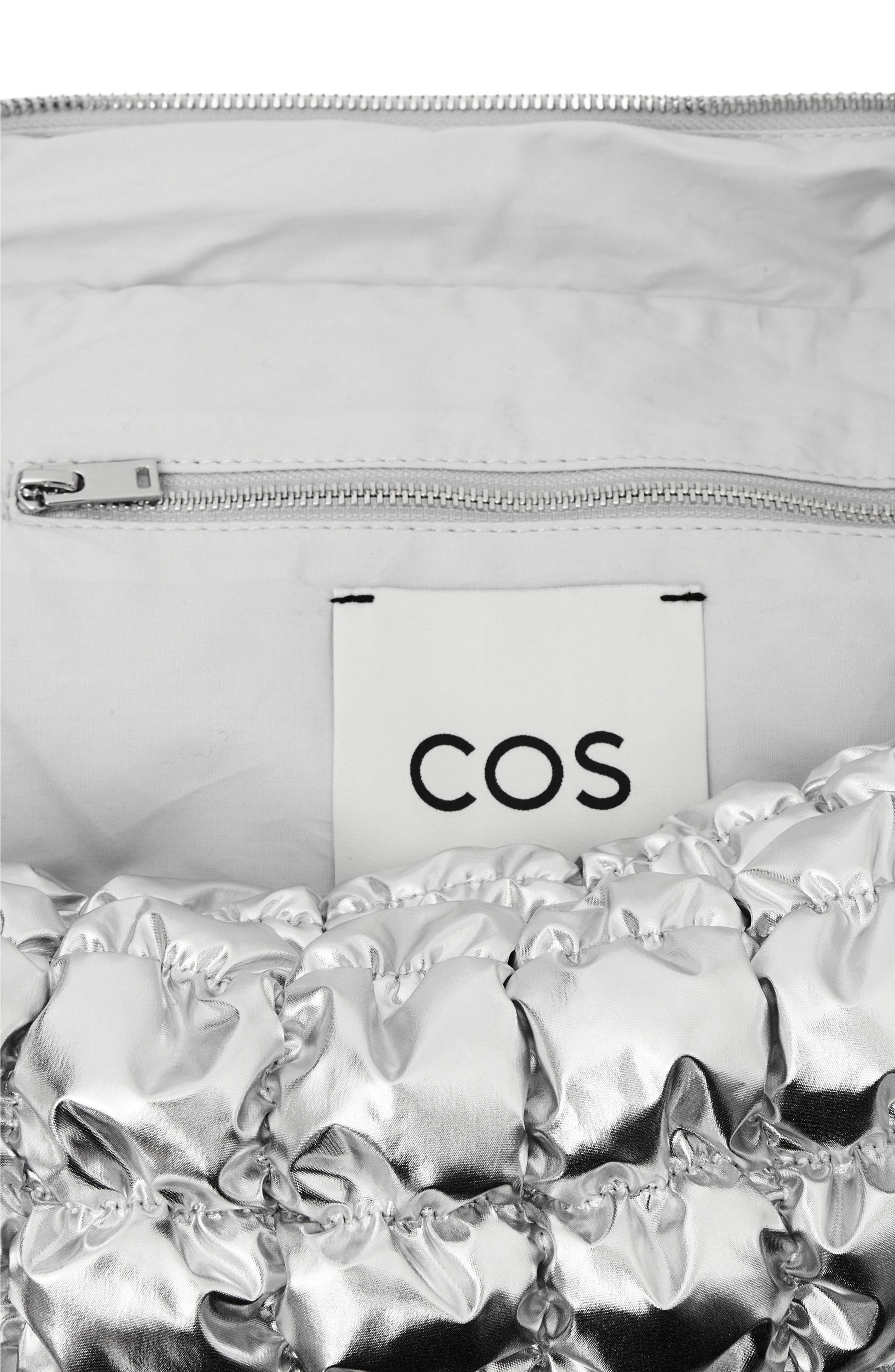 COS Oversize Metallic Quilted Shoulder Bag, Alternate, color, 