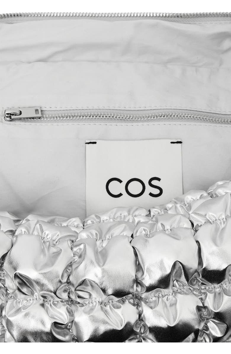 COS Oversize Metallic Quilted Shoulder Bag, Alternate, color,
