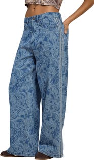 adidas Originals Paisley Print Straight Leg Jeans