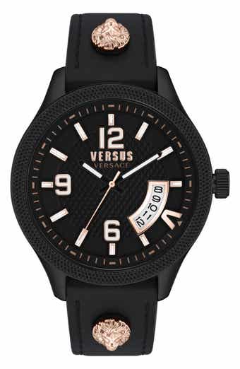 VERSUS Versace Reale Leather Strap Watch, 44mm