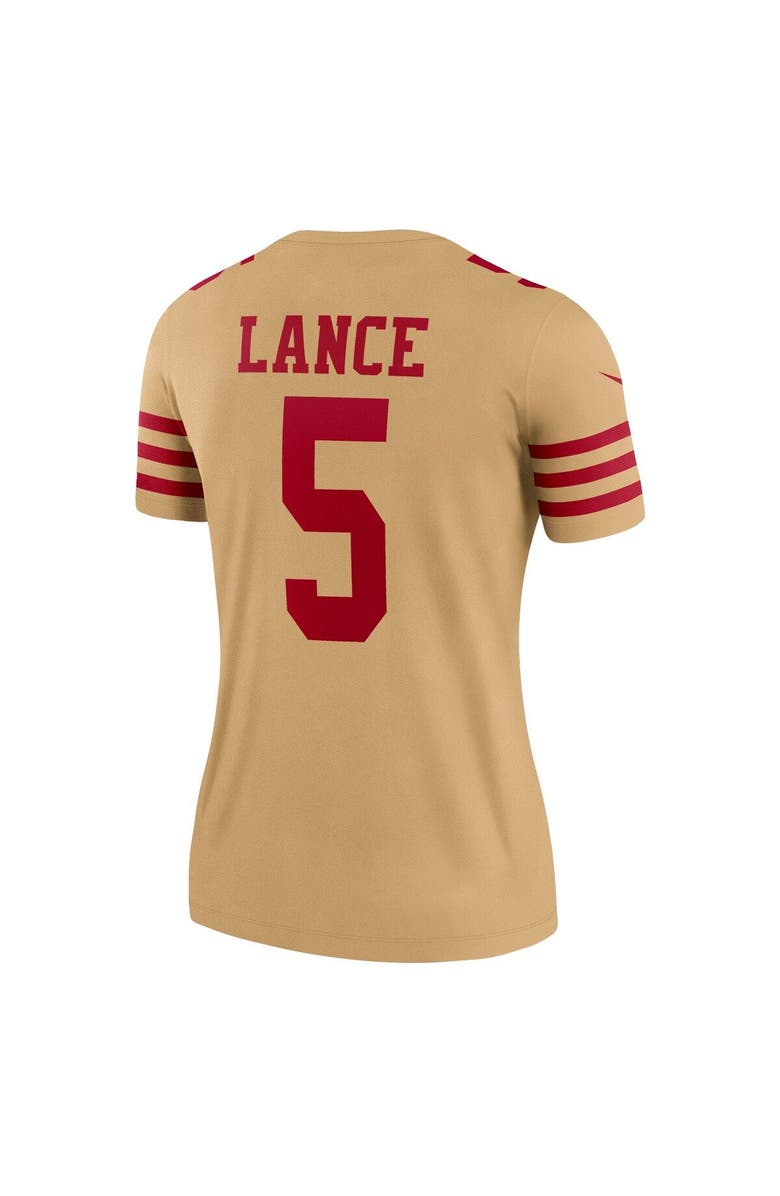 Nike Women's Nike Trey Lance Gold San Francisco 49ers Inverted Legend Player Performance Top, Alternate, color, 