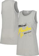 SOFT AS A GRAPE Women's Soft as a Grape Gray Pittsburgh Pirates Gauze High Neck Tank Top