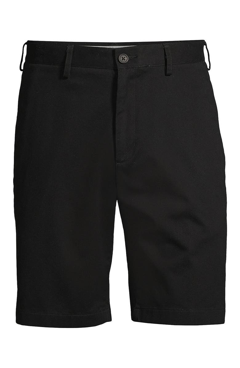 Lands' End Big 9" Traditional Fit No Iron Chino Shorts, Alternate, color, Black