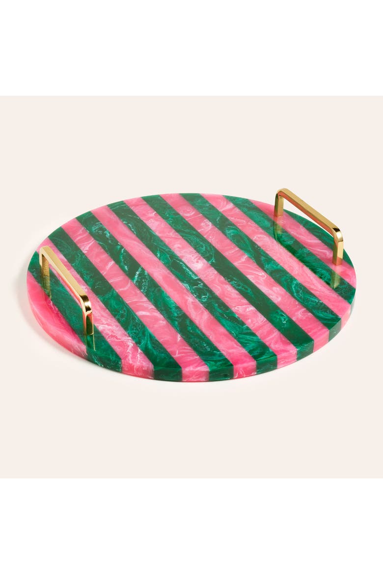 Tanda Resin Round Tray  Curated Decor, Alternate, color, Green