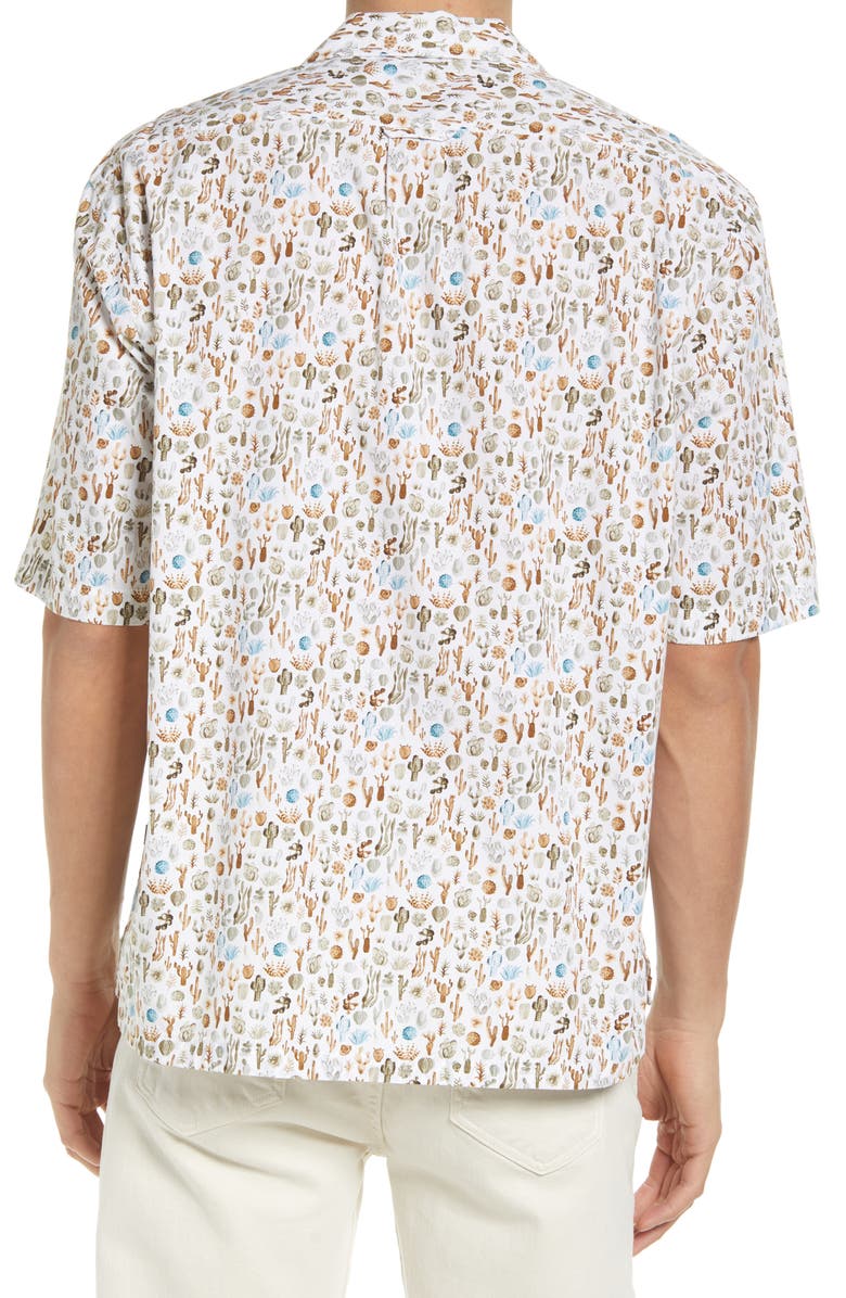 BOSS Lars Cactus Short Sleeve Button-Up Camp Shirt, Alternate, color,