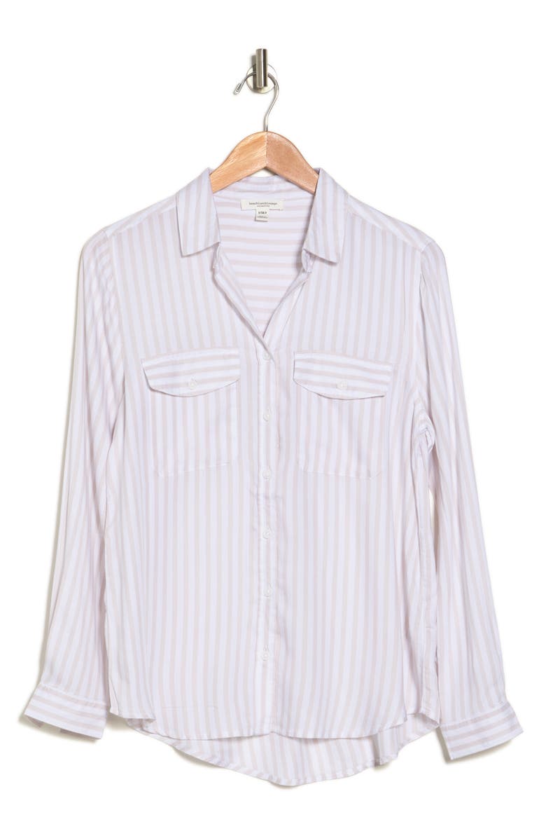 beachlunchlounge Finley Stripe Button-Up Shirt, Alternate, color, 