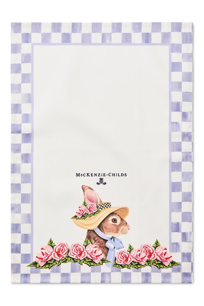 Rabbit with Bonnet Dish Towel, Alternate, color, PURPLE