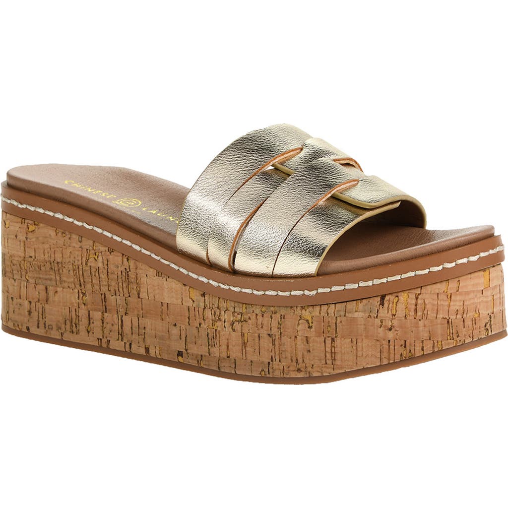 CHINESE LAUNDRY CHINESE LAUNDRY SERENNA PLATFORM WEDGE SLIDE SANDAL
