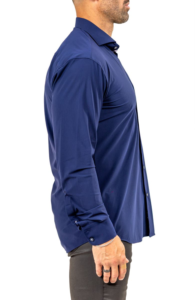 Maceoo Eins Marthy Contemporary Fit Button-Up Shirt, Alternate, color, Blue