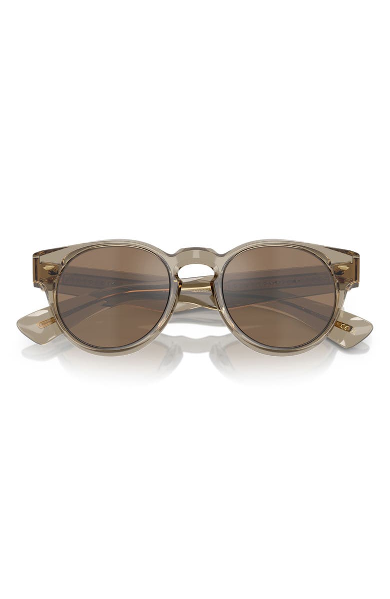 Oliver Peoples Hayton 50mm Small Phantos Sunglasses, Alternate, color, Sencha / Cognac Mirror