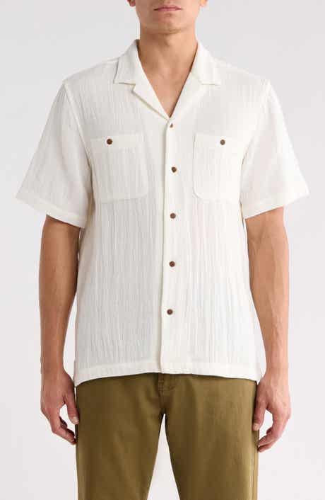 Textured Cotton Camp Shirt