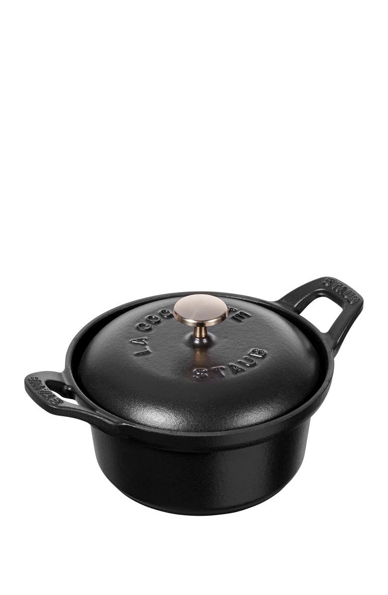 Staub Cast Iron 0.5-qt Round Cocotte - Black, Main, color, 