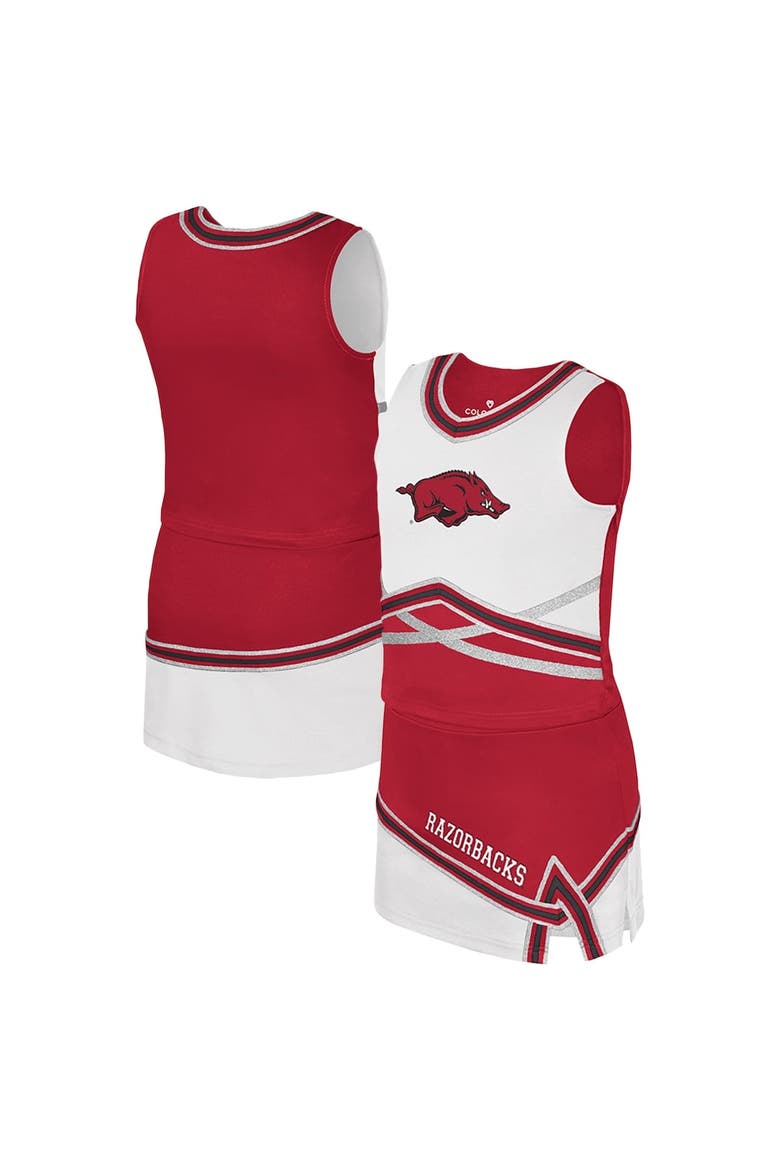 Girls Youth Colosseum Cardinal Arkansas Razorbacks Lollipop Park Cheer Two-Piece Set, Main, color, Cardinal