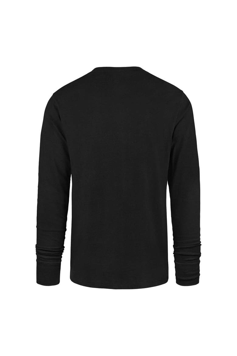 Men's '47 Black Philadelphia Eagles Wide Out Franklin Long Sleeve T-Shirt, Alternate, color, Black