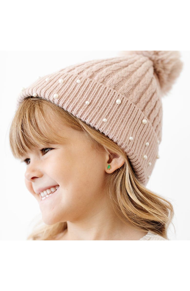 Pip Pop Christmas Tree Stud Earrings, Alternate, color, Green