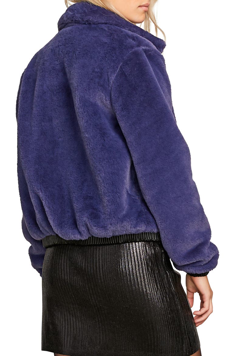 Fuzzy Fresh Faux Fur Jacket, Alternate, color, SEA NAVY