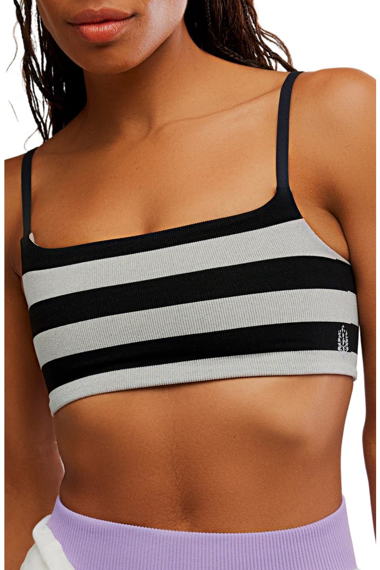 FP Movement Remember My Name Stripe Bra, Main, color, BLACK COMBO