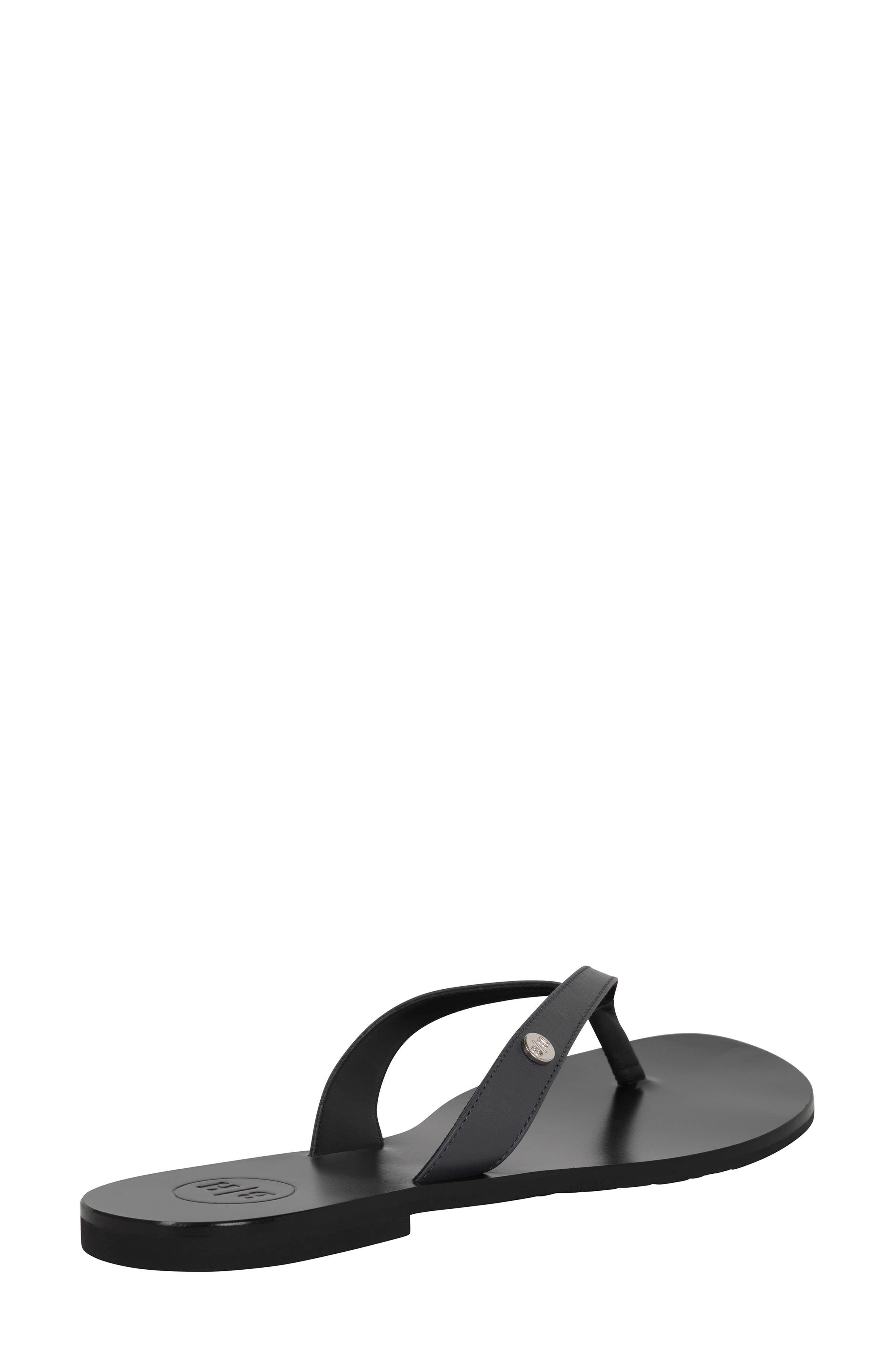 BELLA HA Italian Leather Handmade Flip Flop, Alternate, color, Blackened Pearl