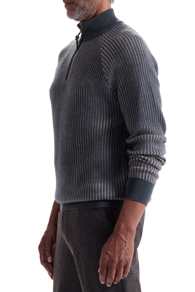 Merino Wool Quarter Zip Polo Sweater, Alternate, color, ZINC