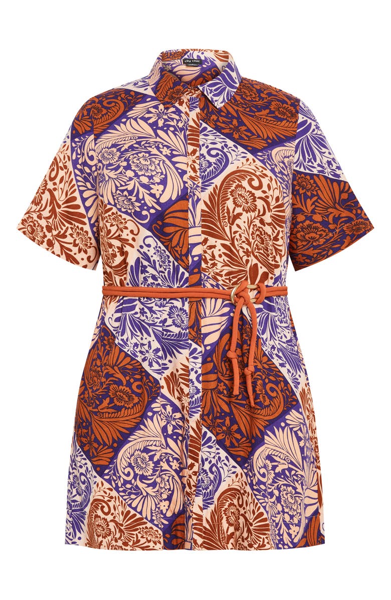 City Chic Becka Print Belted Dress, Alternate, color, Print