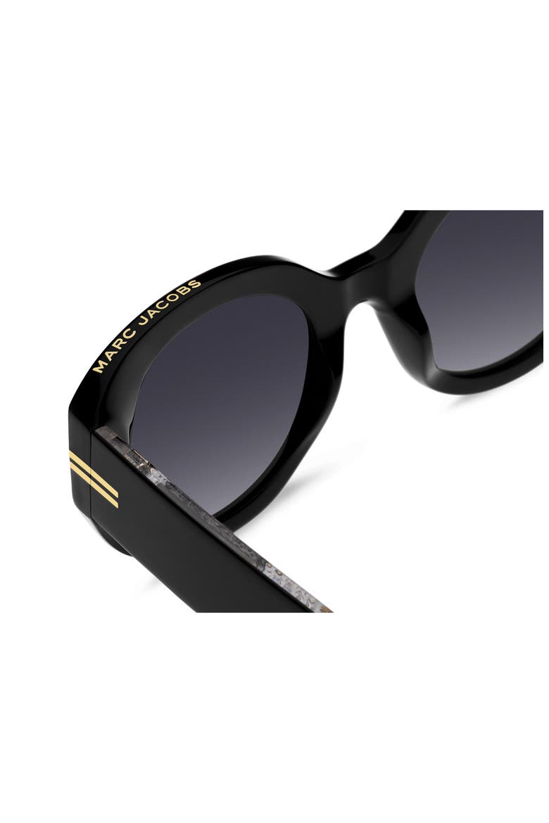 51mm Gradient Oval Sunglasses, Alternate, color, BLACK/ DARK GREY SF